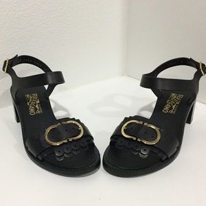 Salvatore Ferragamo Elan Black Sandal